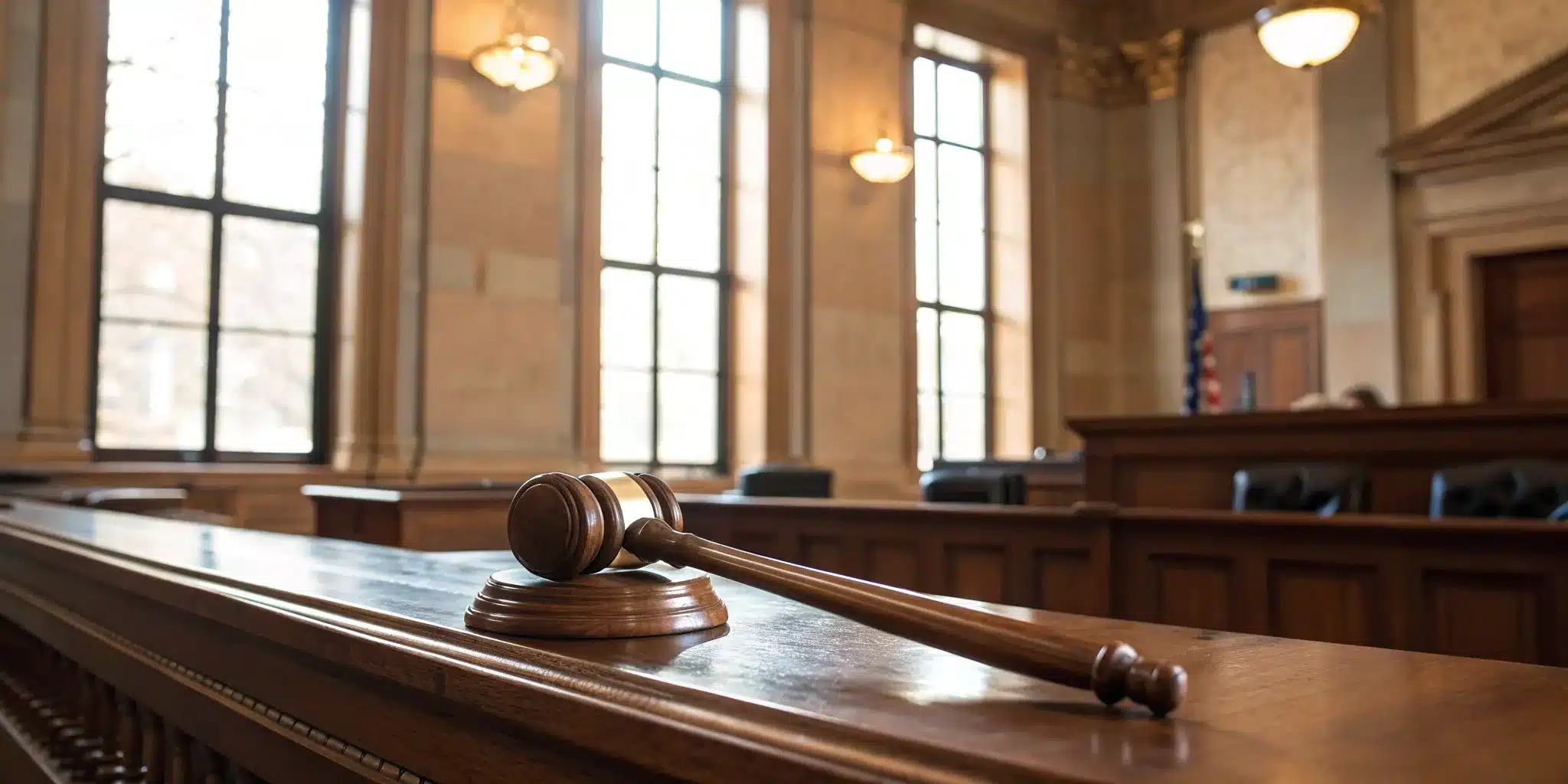 Judge's gavel on a bench for a case contesting a will after probate.