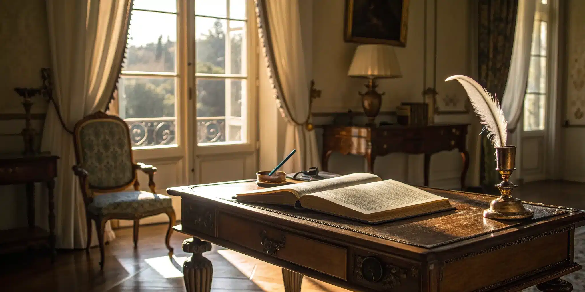 Lawyers for a last will and testament, with the final document open on a desk.