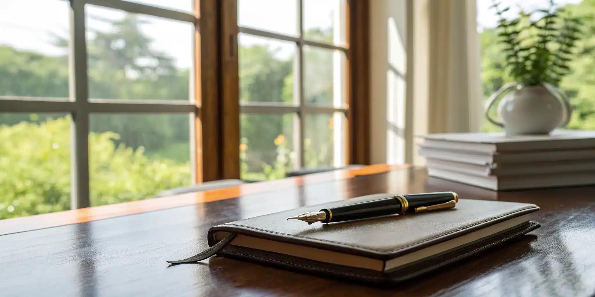 A notebook and pen used to calculate how much an executor gets paid.