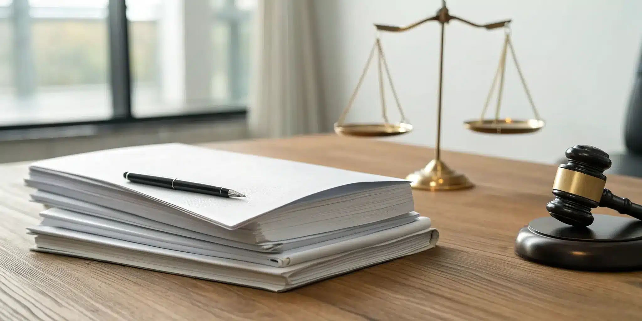 Consulting an irrevocable trust lawyer, with legal documents, a gavel, and scales of justice on the desk.