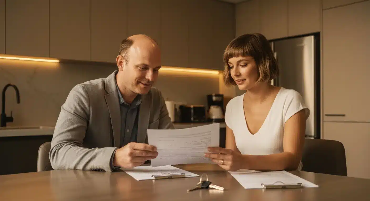 Married couple reviewing California community property and estate planning documents