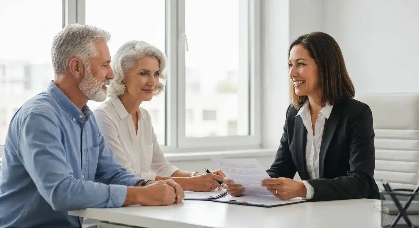 Couple consulting with estate planning attorney about probate avoidance strategies