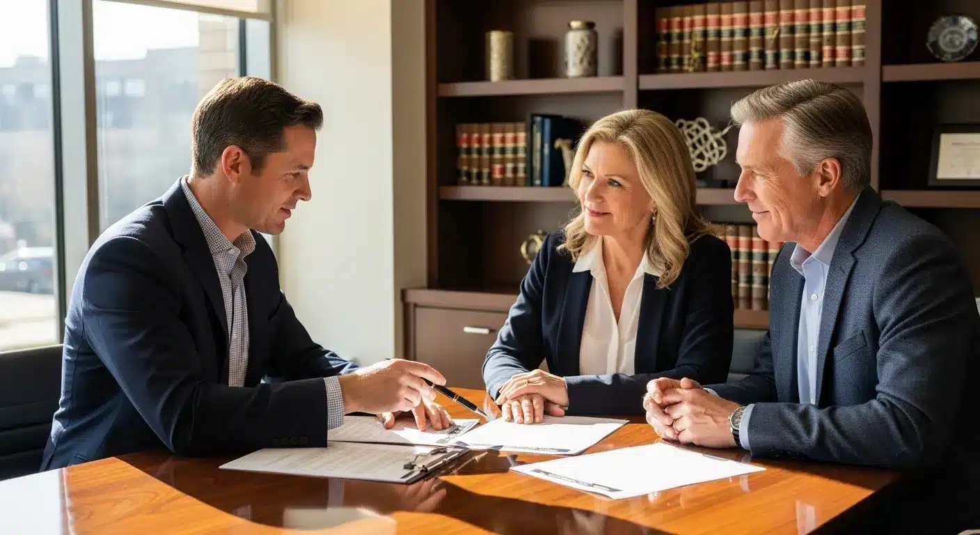 California family reviewing living trust documents for estate planning