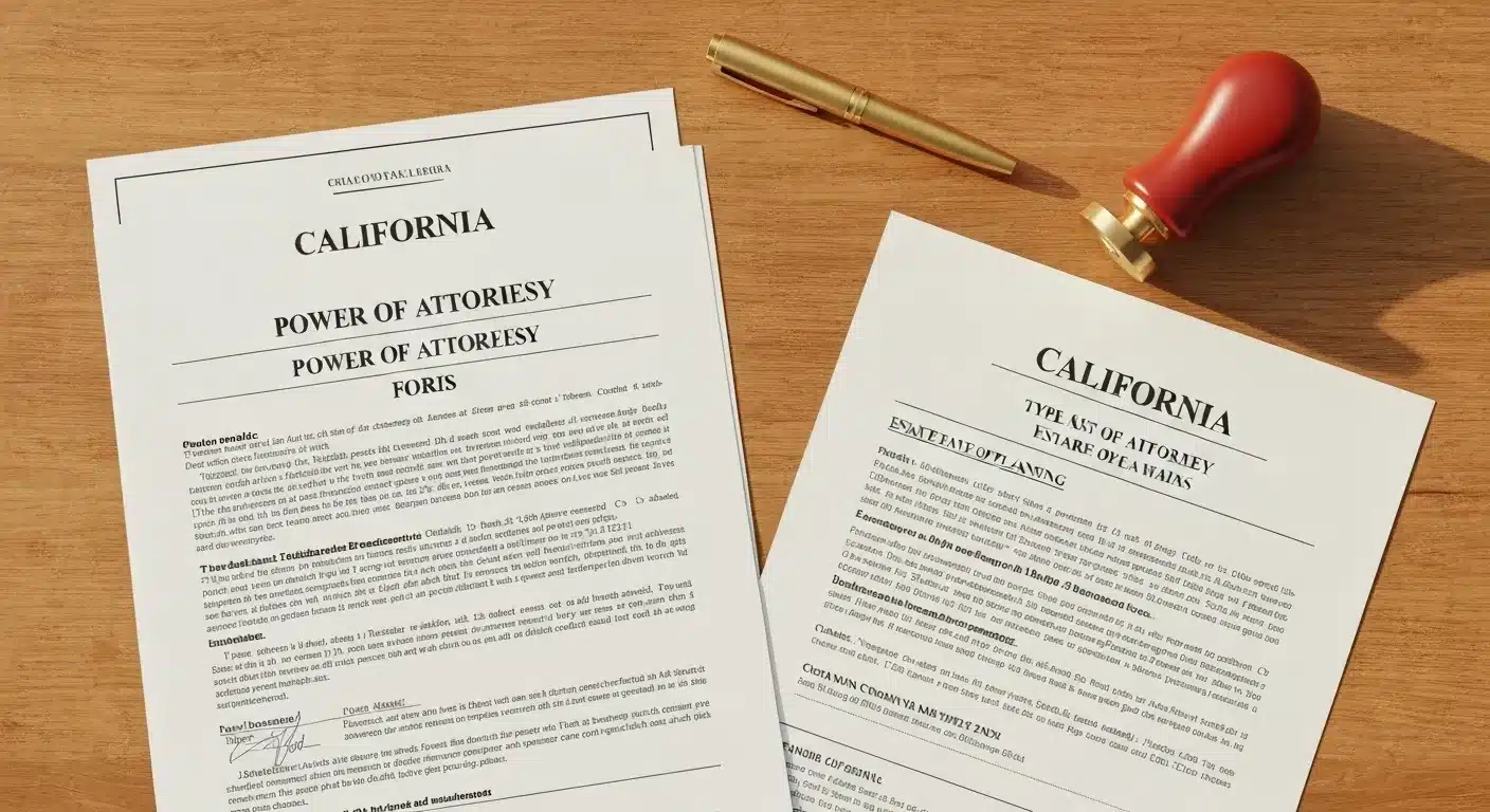 California power of attorney legal documents including durable POA and healthcare directive forms