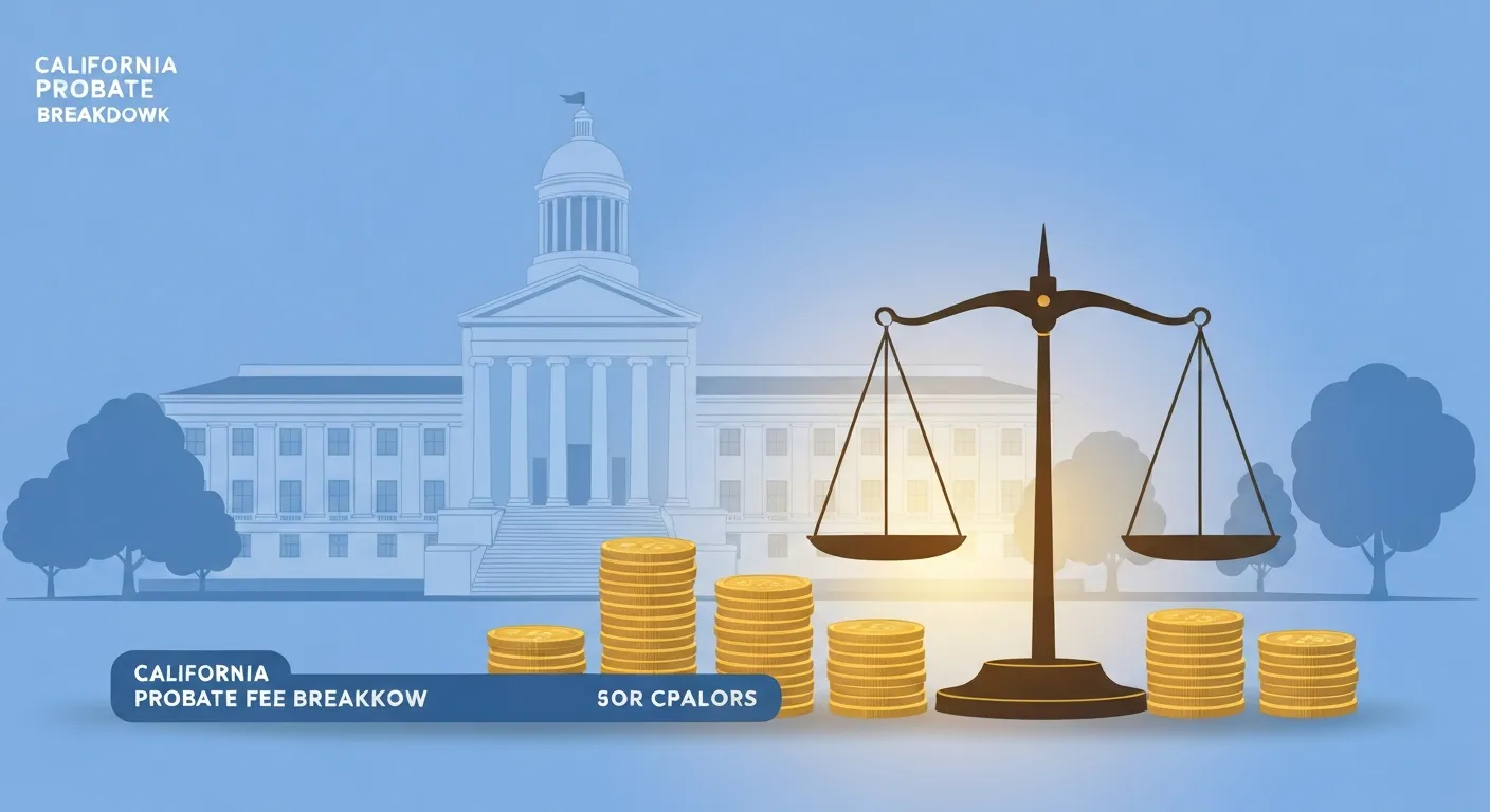 California probate fee breakdown showing attorney fees executor fees and court costs