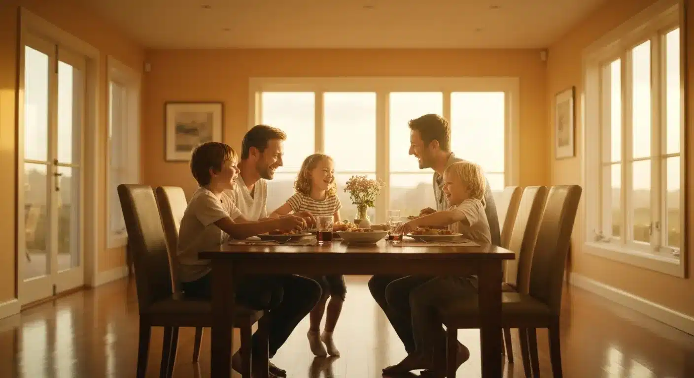 California family reviewing Proposition 19 property tax transfer documents together