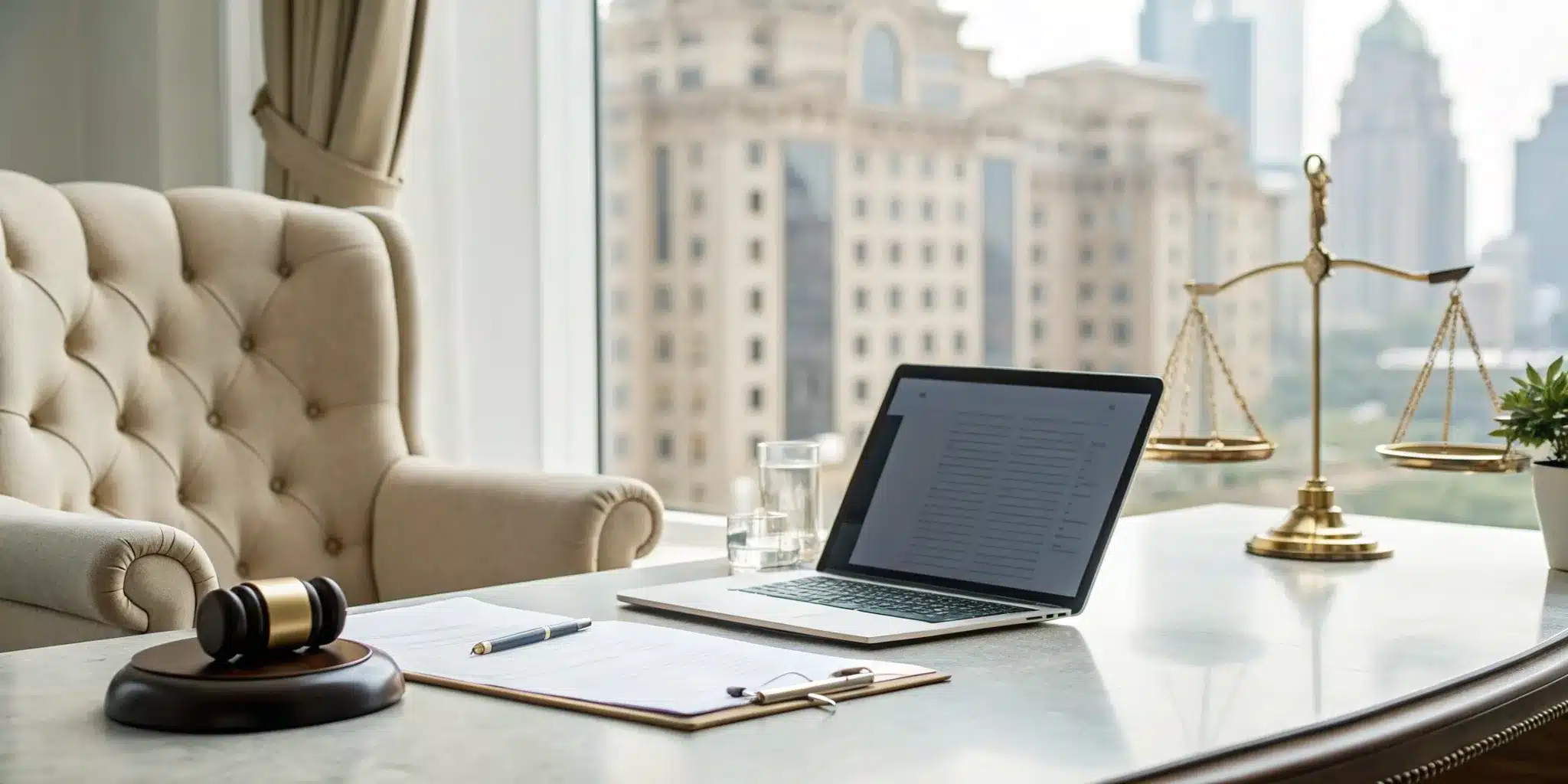 Legal documents for a revocable trust on an attorney's desk with a gavel.