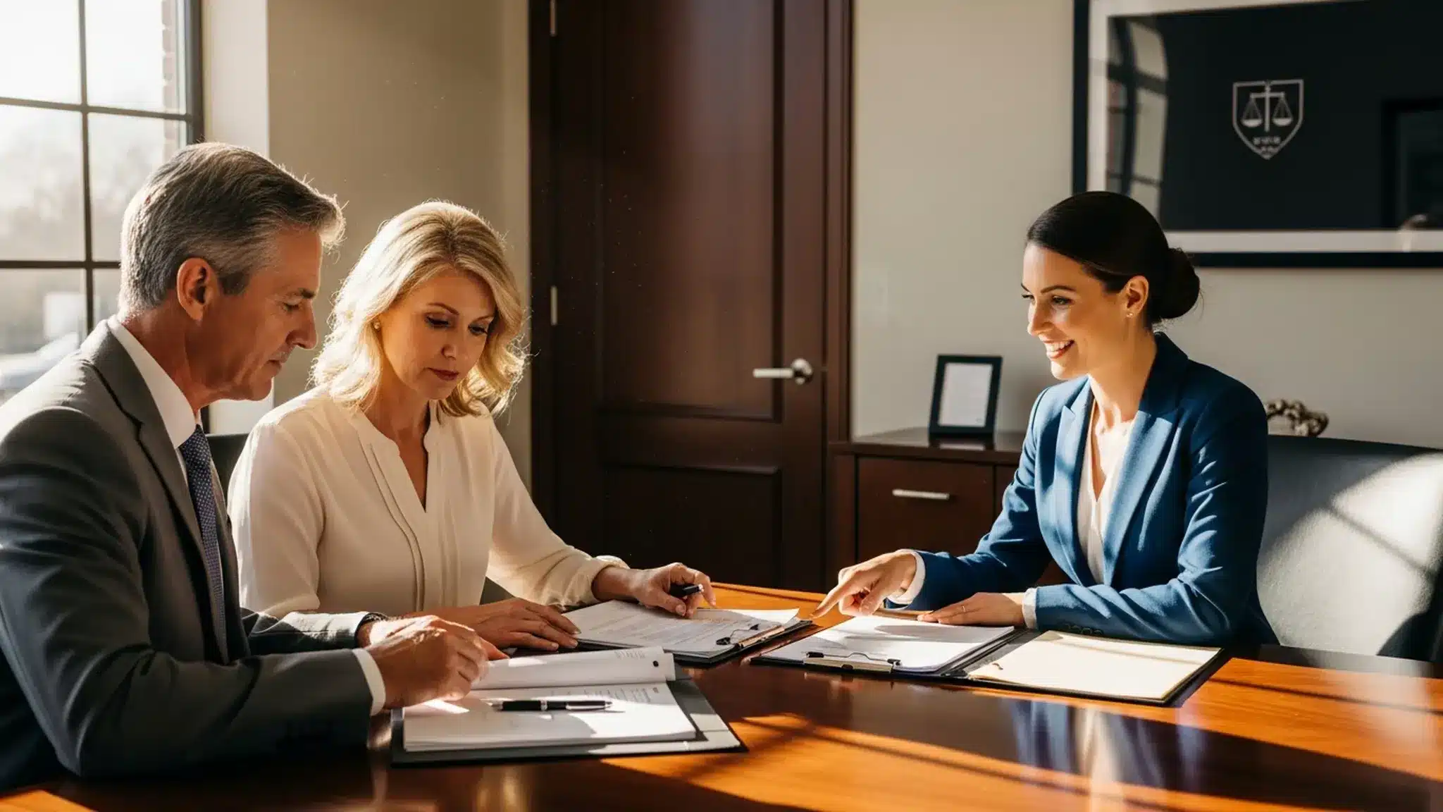 California family reviewing trust documents with an estate planning attorney