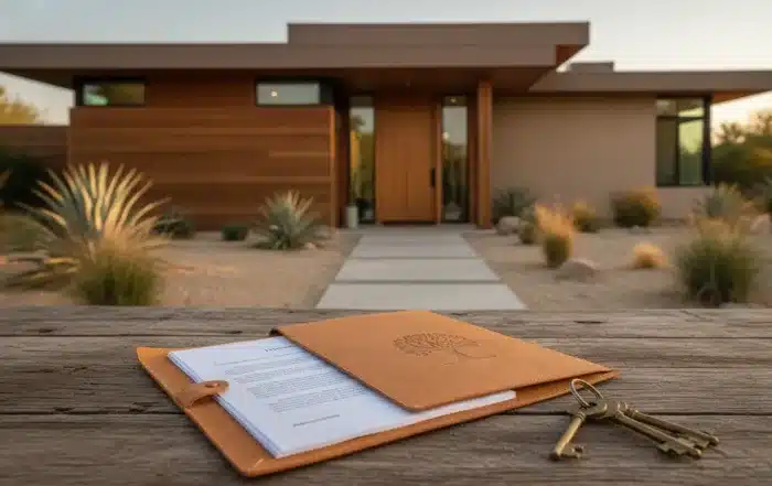 California rental home with estate planning documents and keys
