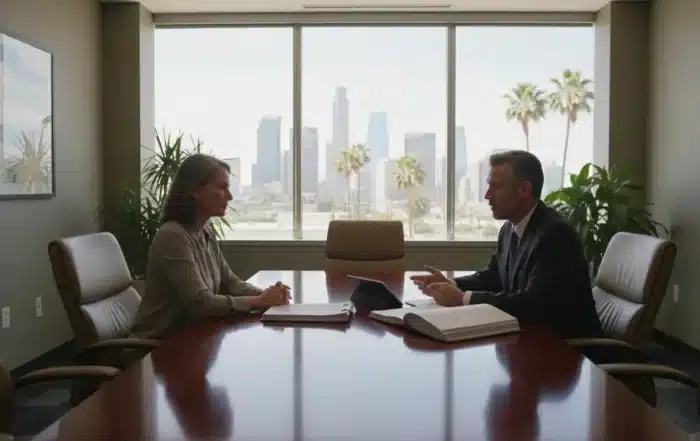 California beneficiary reviewing estate administration documents