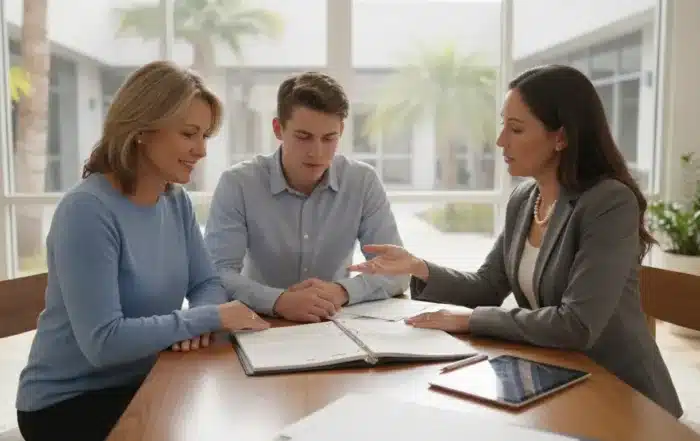 Family reviewing a California estate plan with an attorney