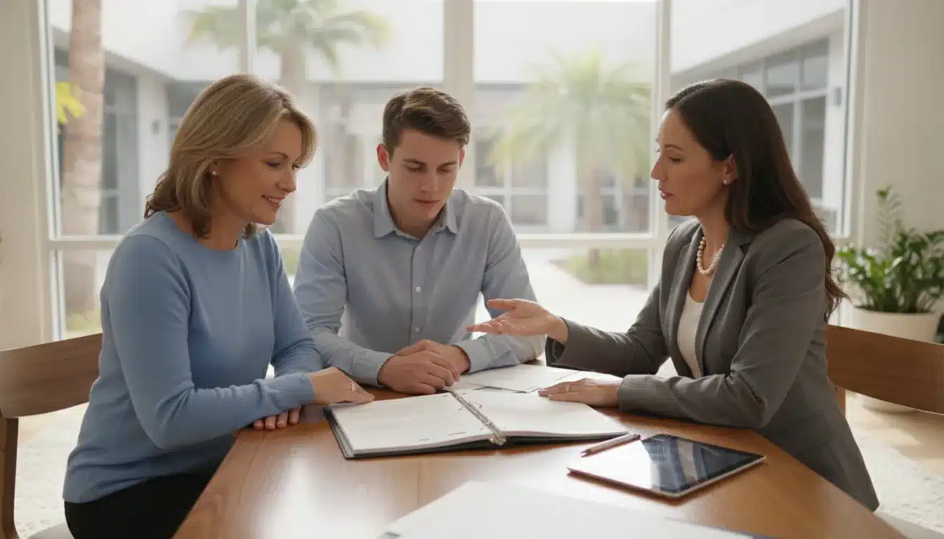 Family reviewing a California estate plan with an attorney