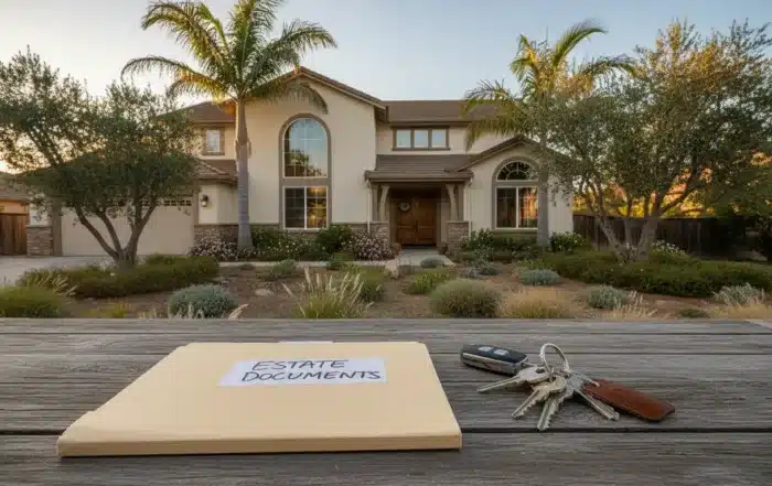 California family reviewing steps for selling a house in probate