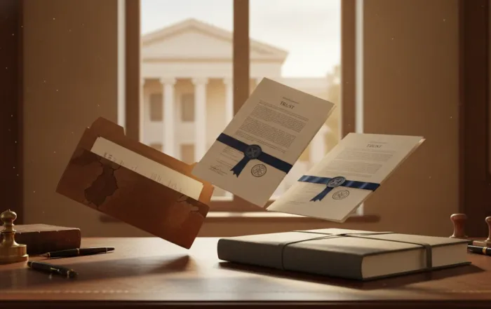 Trust documents illustrating California trust decanting