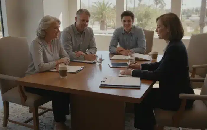 California family meeting with an estate planning attorney about a special needs trust