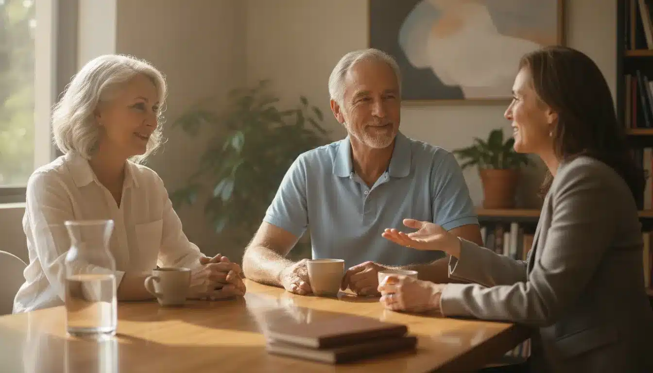 can-i-put-my-401k-in-a-trust-key-rules-for-ca-families-399104 California couple discussing retirement account trust planning with an estate planning attorney