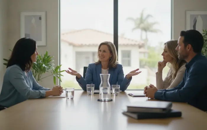 Family discussing how long a house can stay in a trust after death