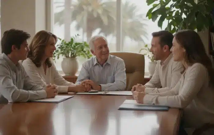 California family meeting with an estate planning attorney about inheritance