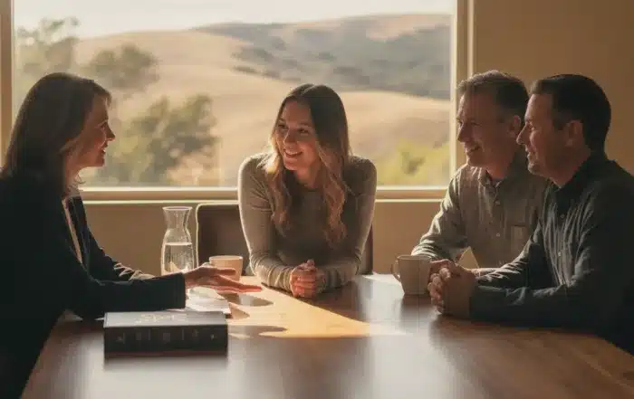 California family discussing beneficiary-trustee responsibilities with an estate attorney