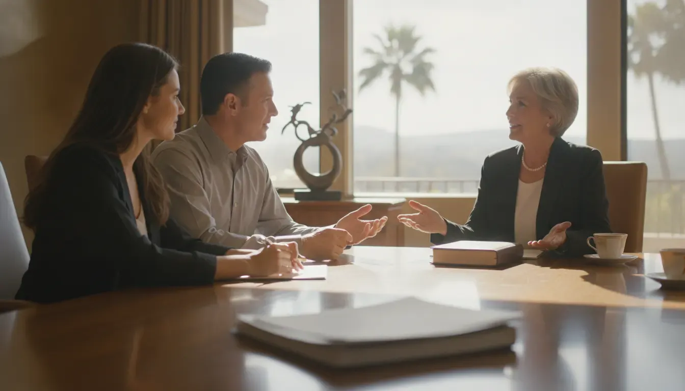 California family discussing executor accounting with an estate attorney