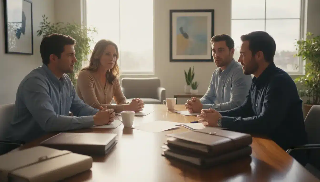 California family discussing trust and estate planning with an advisor