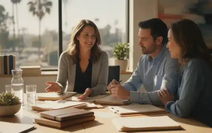 California family discussing will contest costs with an estate attorney