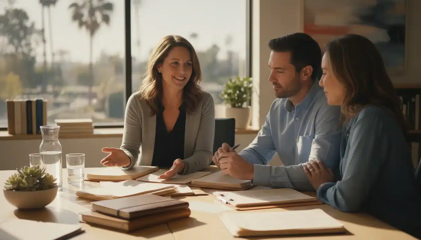 California family discussing will contest costs with an estate attorney