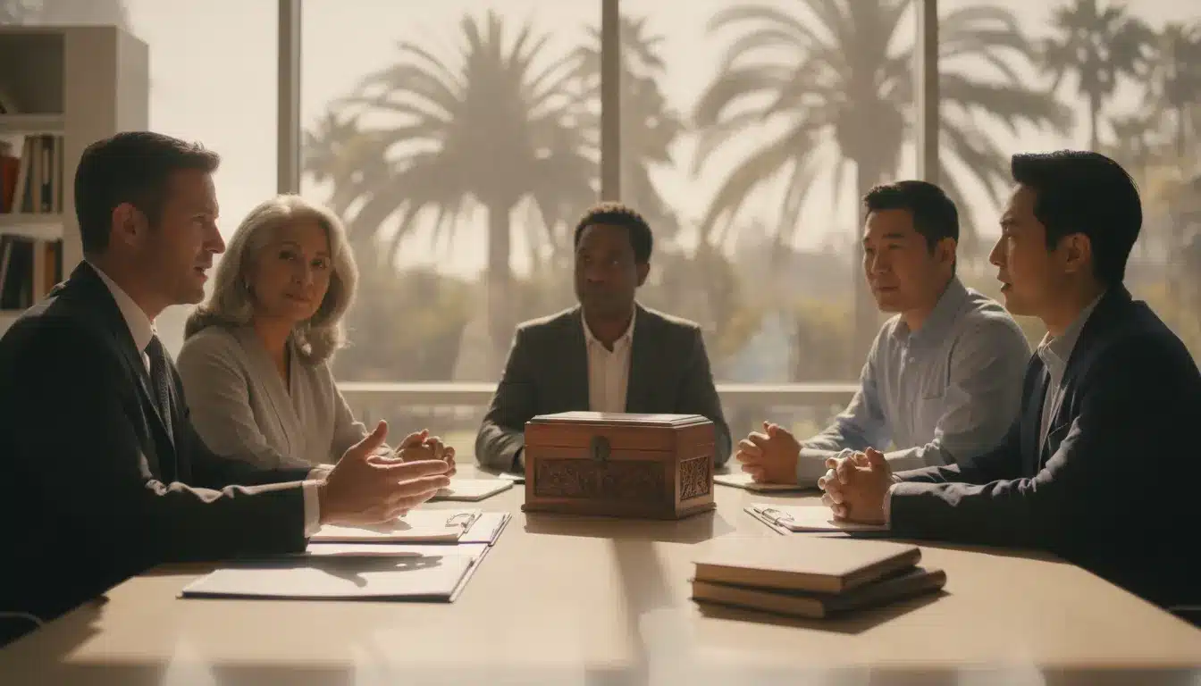 California family discussing ongoing trust maintenance with an estate planning attorney