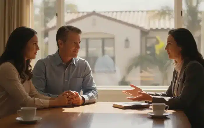 California family discussing how long a beneficiary may live rent free in trust property