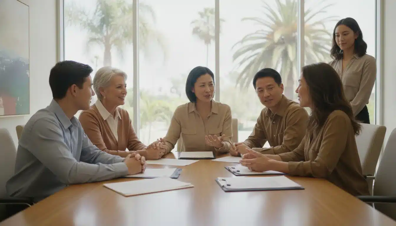 Family reviewing 401(k) beneficiary and trust planning with an estate attorney