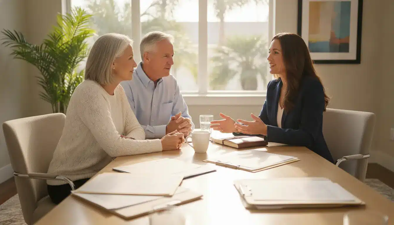 California family discussing irrevocable trust planning with an estate attorney