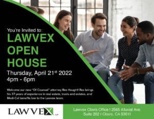 Lawvex open house graphic.