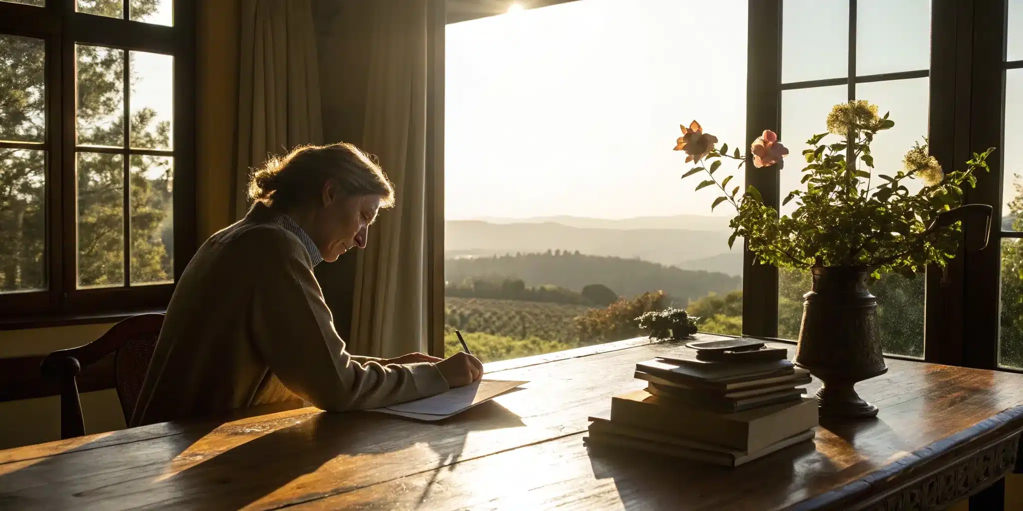 A person at a desk learning how to create a will in California.